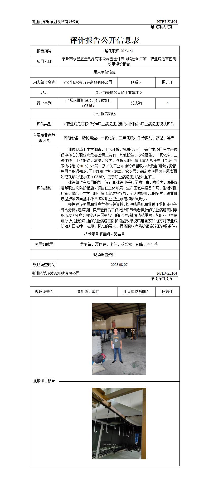 2023164泰州市永昱五金制品有限公司五金件表面噴粉加工項(xiàng)目職業(yè)病危害控制效果評價(jià)報(bào)告_01.jpg